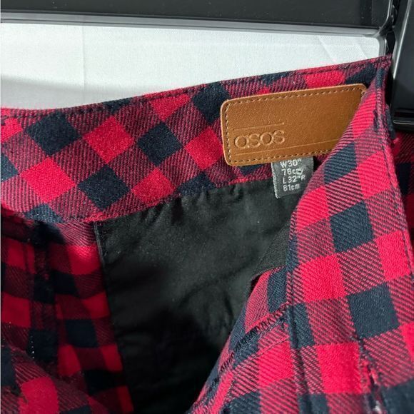ASOS "Red Plaid Button Up‎ Pants” 30x32 - Picture 3 of 3